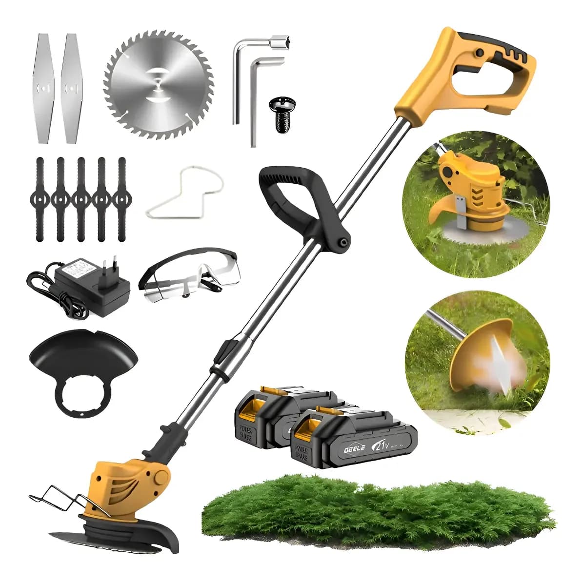 Aparador Cortador De Grama Profissional 21v Duas Bateria