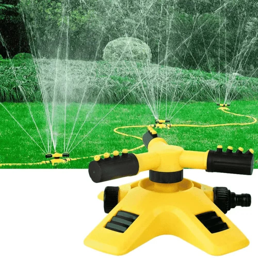 Aspersor Esguicho Giratório Irrigador Base Jardim Plantas Rotativo 360° Sprinkler Irrigação