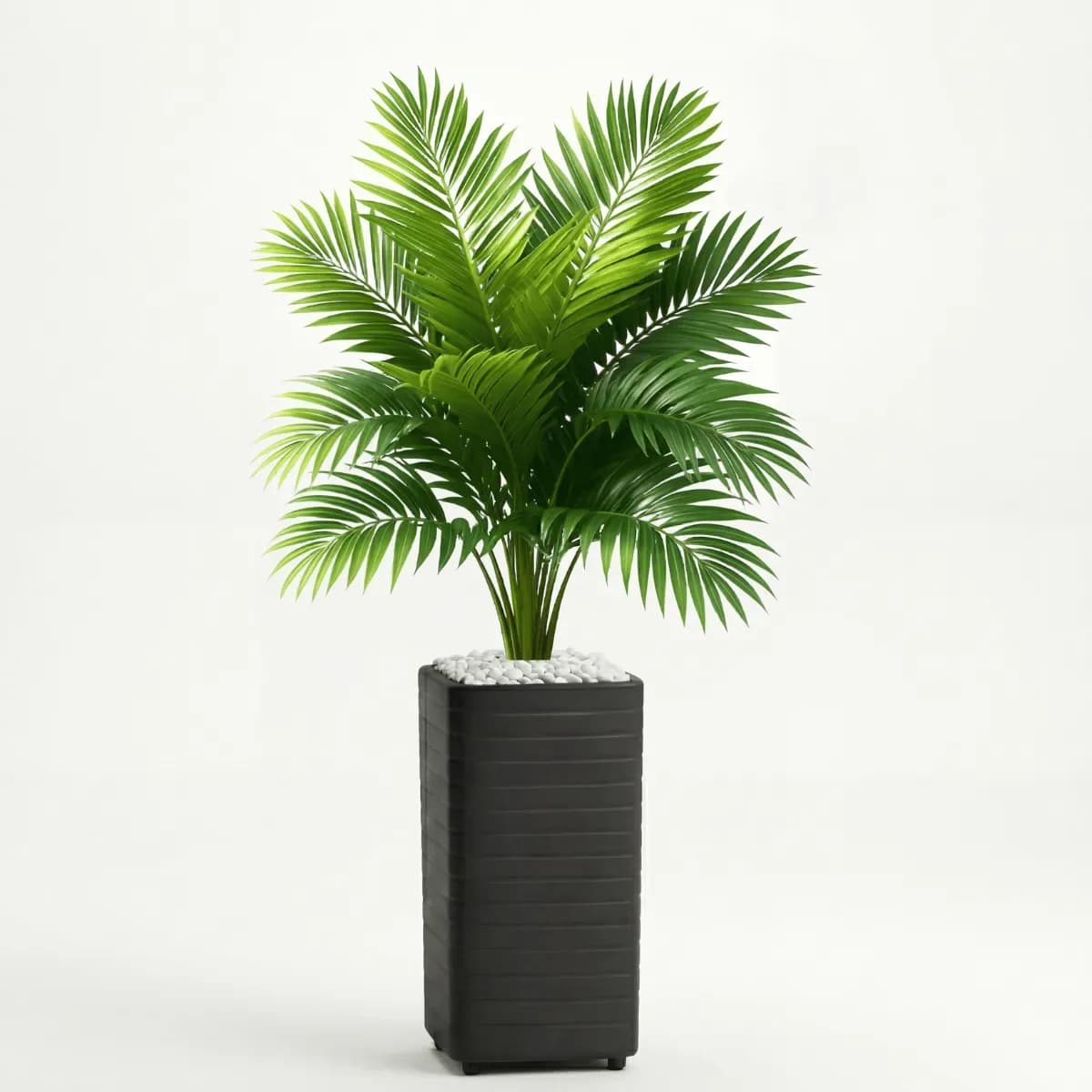 Planta Folhagem Artificial Grande Com Vaso Decorativo Sala